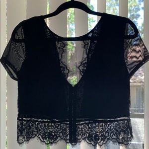 low cut mesh crop top